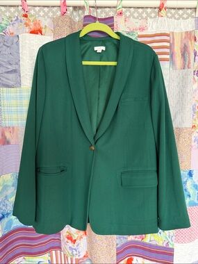 J Jill Emerald Green Single-Button Blazer